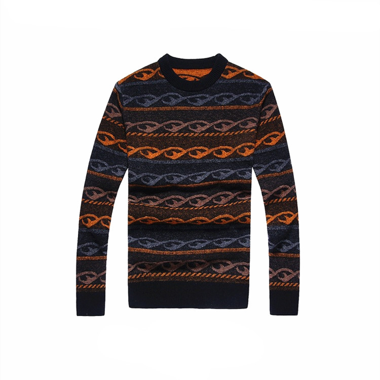 Fashion custom pattern design mens wool winter pullover sweater