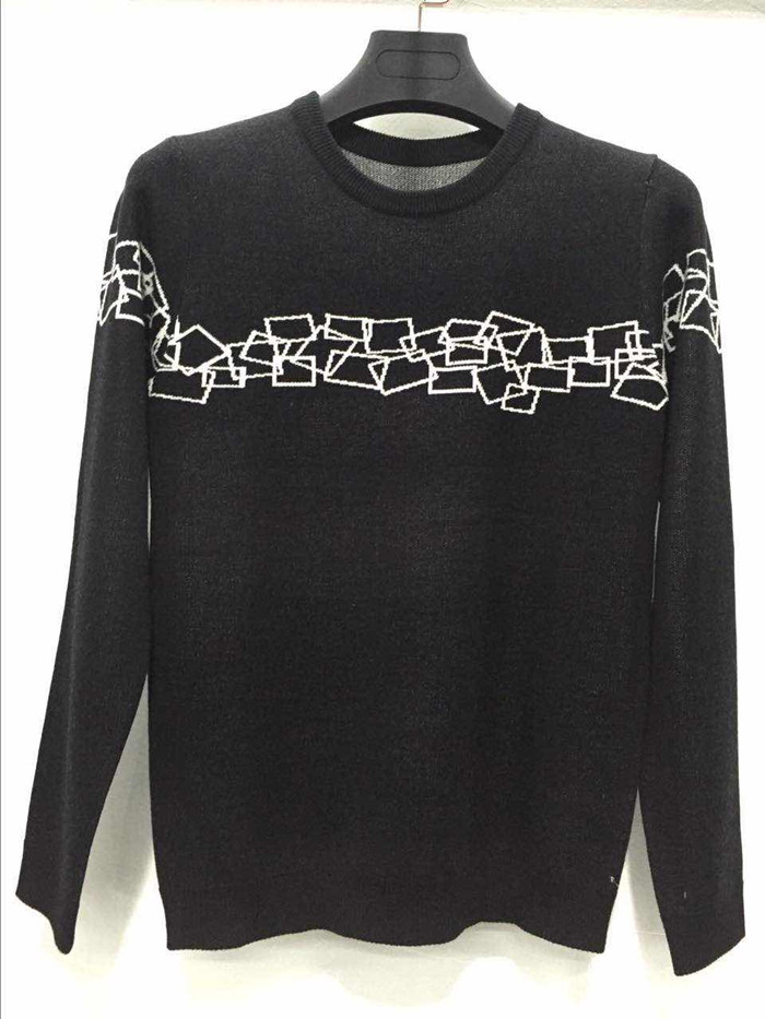 Normal black high quality merino wool man pullover sweater