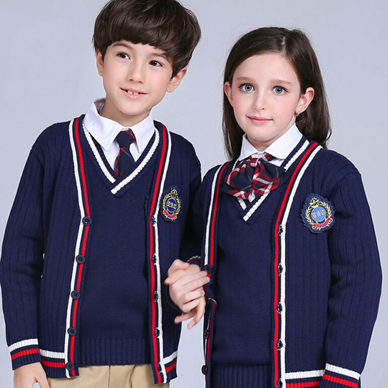 High quality OEM uniform cable knitting fashion british style junior school uniform