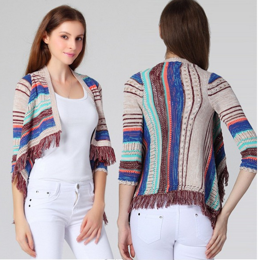2016 New arrival handknit cashmere cardigan sweater women