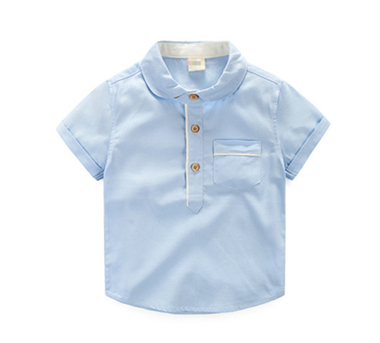 Blue cotton Polo shirt kindergarten primary school uniform
