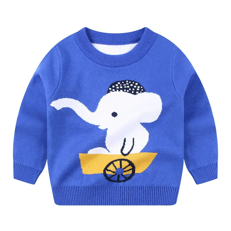Custom Children'S Boutique Clothing Woollen Cotton Baby Knitted Warm Long Sleeve Winter Cartoon Boys Sweater