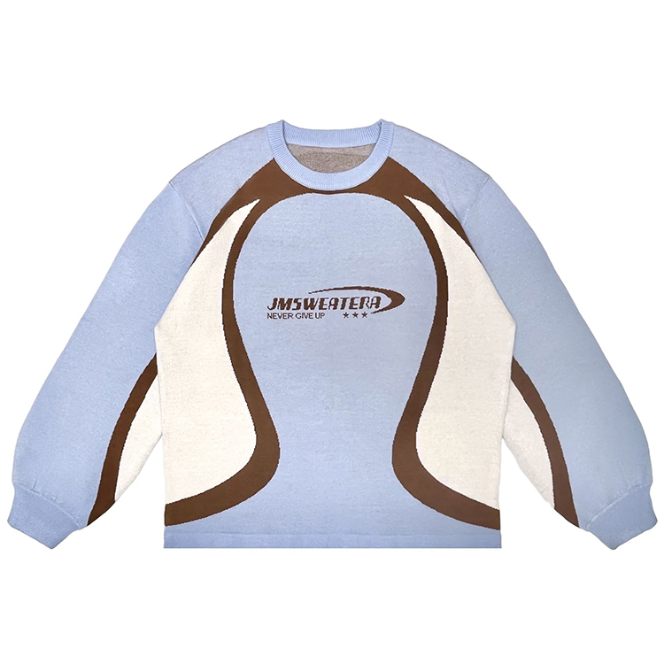 Custom LOGO Men Sweater Manufacturer Pullover Letter Jacquard Pattern Knitwear Winter Crew Neck Casual Jumper Knit Sweater Men