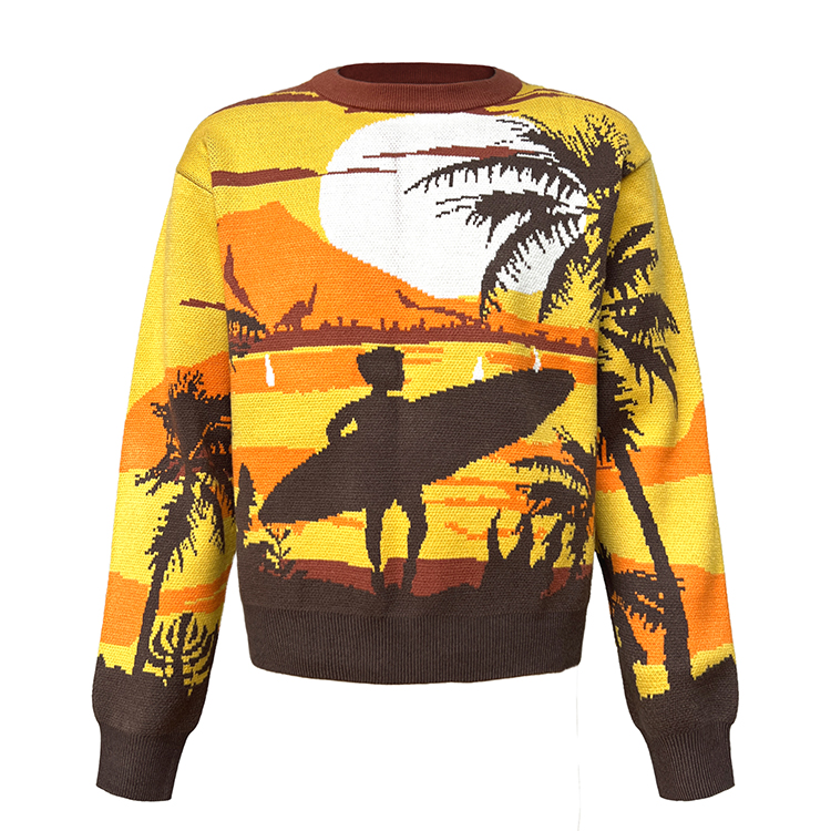 Custom LOGO Men Sweater Pullover Casual Streetwear Knitted Top Winter Crew Neck Jumper Men Knitwear Custom Knit Sweater Men