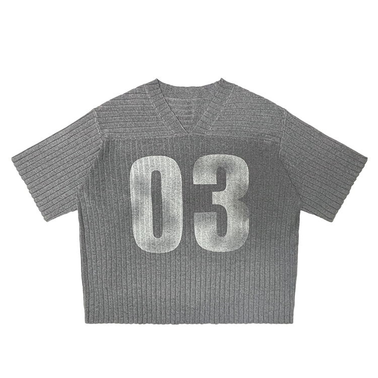 Custom LOGO OEM & ODM Men Short Sleeve Sweater Pullover Print Streetwear Knitted Jersey Knitwear Pattern Knitted Sweater for Men