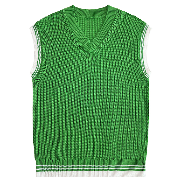 Custom Men's Solid Color Sweater V-neck Base Knit Sweater Sleeveless Pullover Vest Spring Autumn Men's Sweater Vest