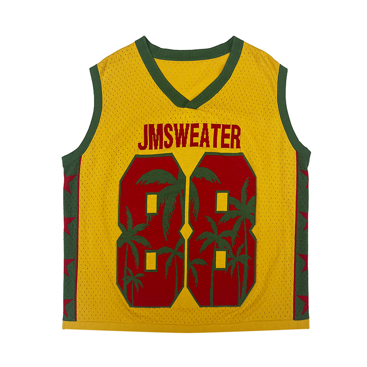 Custom OEM ODM Pullover Knitwear Jacquard Letters Knitted Sleeveless V Neck Knit Sweater Vest for Men