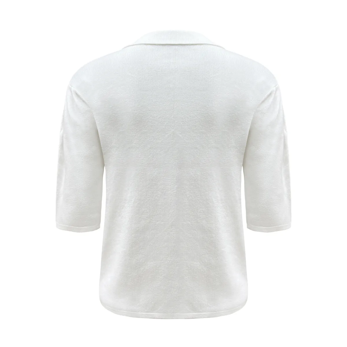 Vintage Half-Sleeve Jersey Knit Three-Button Polo Jumper Back