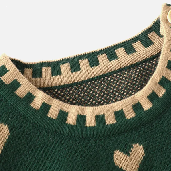 custom kids sleeveless jacquard knit vest collar details
